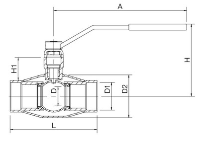 Кран шаровой Naval стальной для пара, внутрення резьба/внутренняя резьба, PN 40, DN 15-50. Размеры